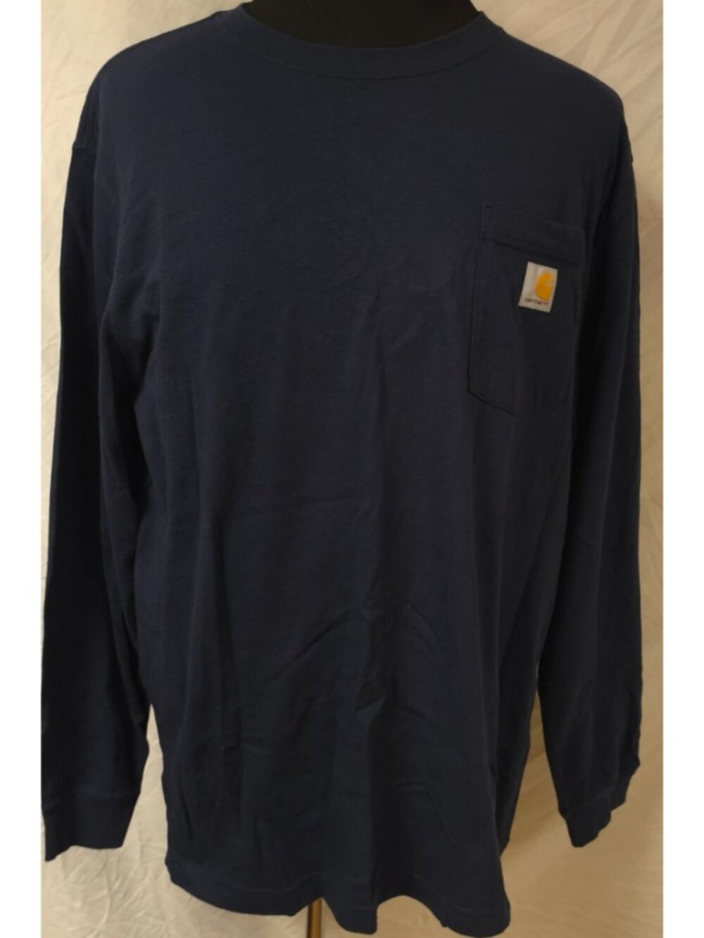 Carhartt Work Pocket Tee Men’s Large Blue Long Sleeve Loose Fit Heavy T-Shirt